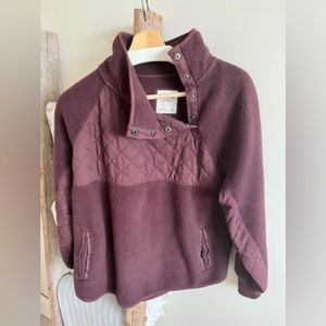 Abercrombie and Fitch Asymmetrical Snap Fleece Sweater